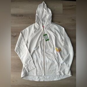 Lilly Pulitzer “Beach Bound” Zip Hoodie – White (Size L, NWT)